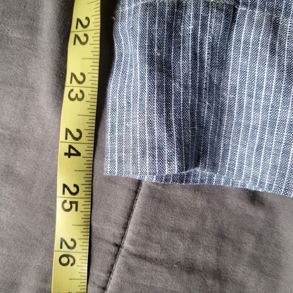 Everlane Linen Picnic Straight Leg Jumpsuit Size 16 Blue Sleeveless Button Front - Picture 5 of 8